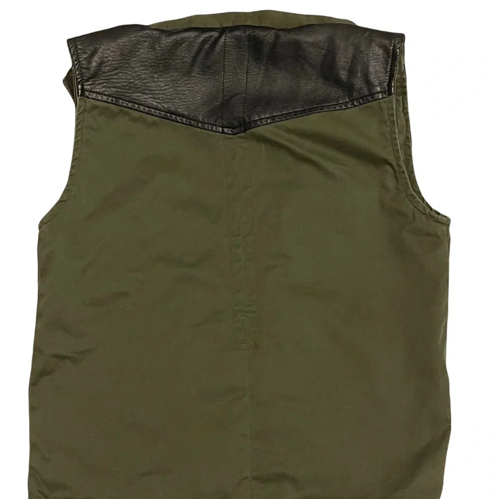 BDG Army Green & Faux leather Hooded Utility Vest Size XS - Picture 10 of 10